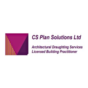 Modern logo of CS Plan Solutions Ltd, an architect and building practitioner specializing in architectural draughting services and licensed building practices in Paekākāriki, New Zealand.