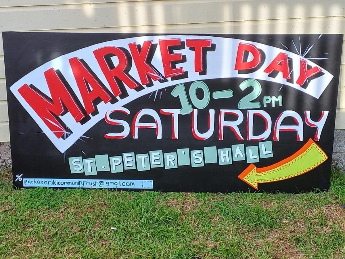 Paekakariki St Peters Hall Market Day banner