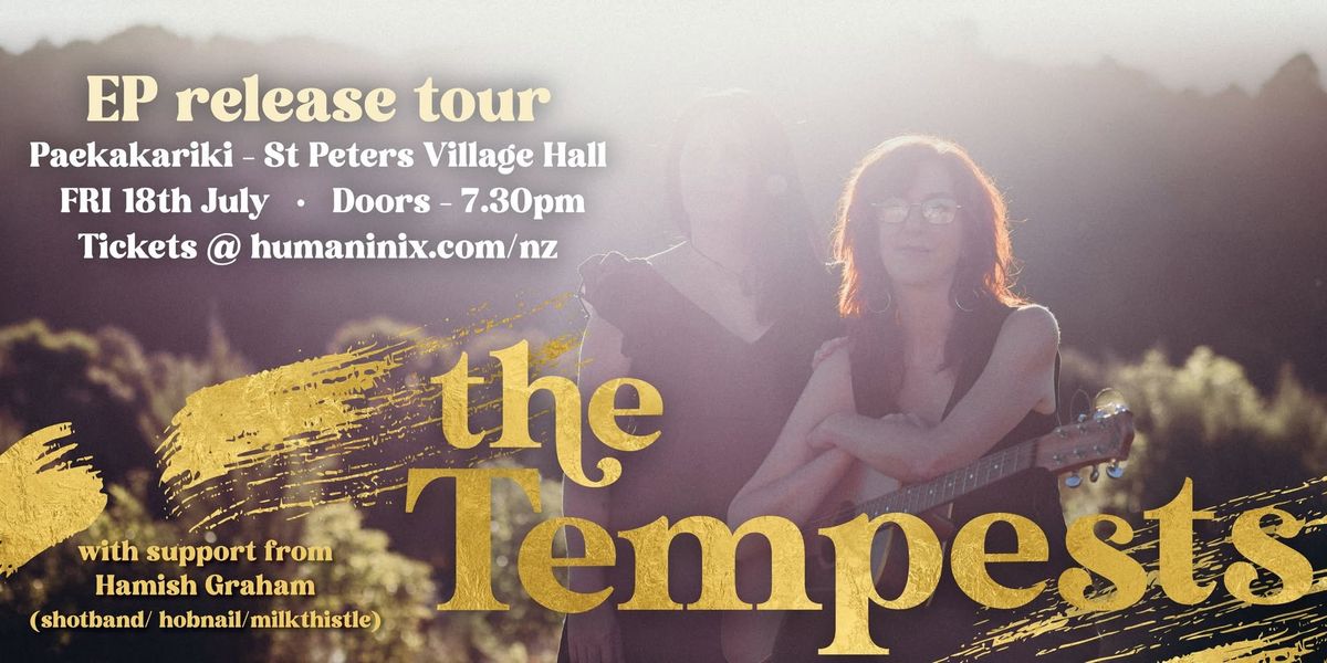 Paekakariki-st-peters-village-hall-concert-event-2023, outdoor music concert featuring The Tempests band in Paekākāriki, New Zealand, with support from Hamish Graham, showcasing local live music scene.